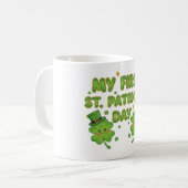 My First St. Patrick's Day | Cute Kawaii Shamrock  コーヒーマグカップ (正面左)