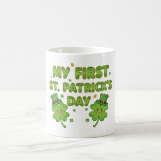 My First St. Patrick's Day | Cute Kawaii Shamrock  コーヒーマグカップ