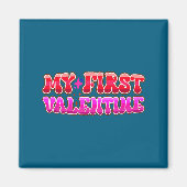 My First Valentine Heart Stars Fun Celebration マグネット (正面)