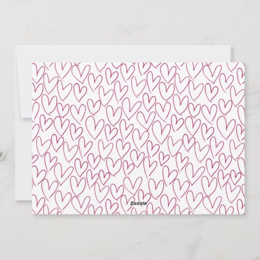 My First Valentine's Dayスクリプト明るい赤紫色写真 シーズンカード (裏面)