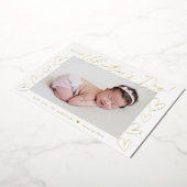 My First Valentine's Day金ゴールドスクリプトの写真 箔シーズンカード (回転した状態)