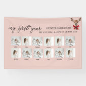 My First Year 12-Photo Pink & Red Deer | Woodland  横断幕 (横)