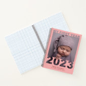 My First Year 2023切り出しモダンベビー写真サンゴ ノートブック (内部)