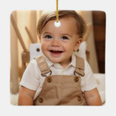 My First Year Baby Boy Photo Collage Cute 2 Sided セラミックオーナメント (裏面)
