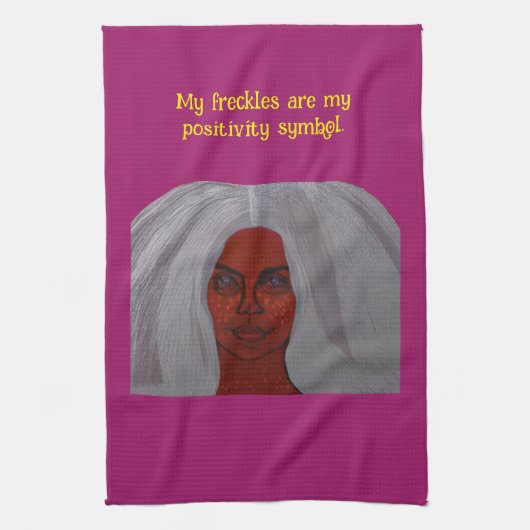 My Freckles Are My Positivity Symbol Kitchen Towel キッチンタオル (縦)