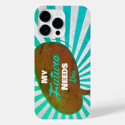 My Future Needs You - Retro Blue Edition  iPhoneケース (裏面)