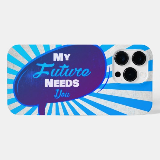 My Future Needs You - Retro Bright Blue Edition  iPhoneケース (裏面横)