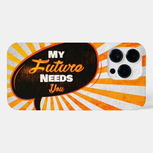 My Future Needs You - Retro Orange Edition  iPhoneケース (裏面横)