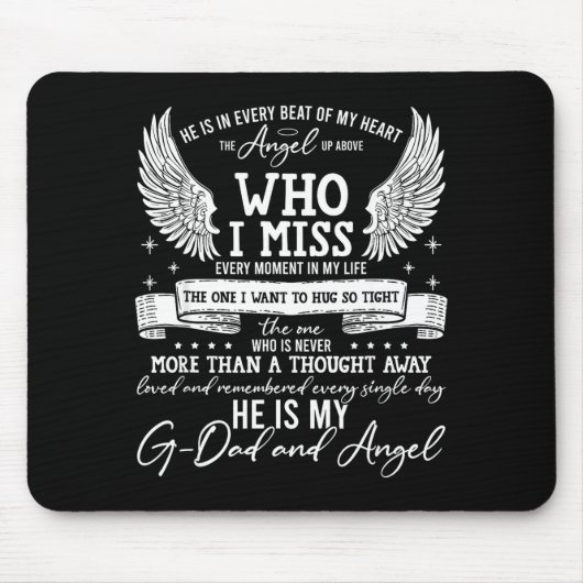 My G-dad Is My Guardian Angel In Heaven, Grief To  マウスパッド (正面)