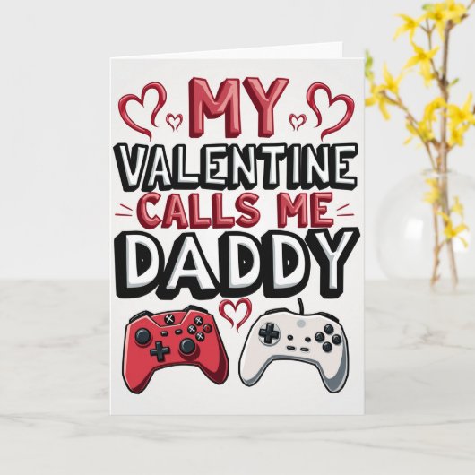 My Gamer Daddy Valentine Card カード (黄色い花)