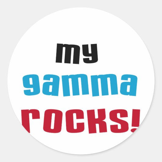 My Gamma Rocks Tシャツとギフト ラウンドシール (正面)