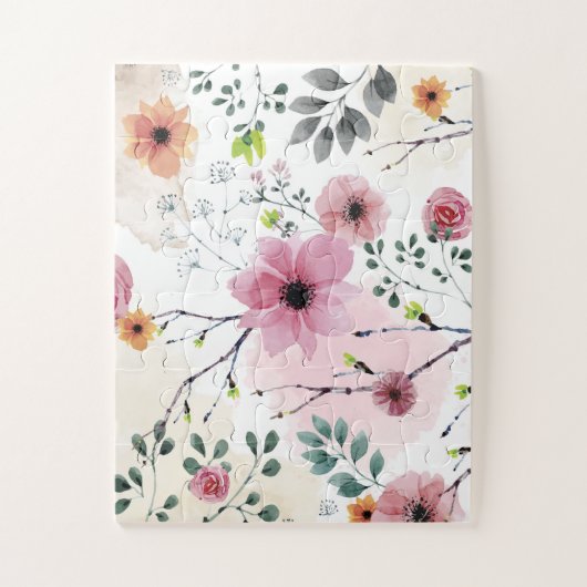 My Garden Flowers （水彩技法） ジグソーパズル (縦)