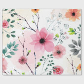 My Garden Flowers （水彩技法） ラッピングペーパー (フラット)