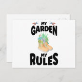 My Garden My Rules Rubber Boots Garden ポストカード (正面/裏面)
