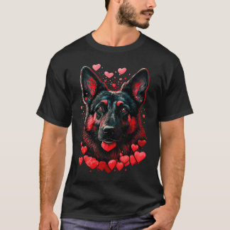 my german shepherd is my valentine hearts edition tシャツ