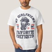 My Girlfriend Is My Favorite Firefighter Funny Boy Tシャツ (正面)
