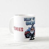 My Gnomies Funny Motorcycle Gnome Coffee Mug コーヒーマグカップ (正面左)