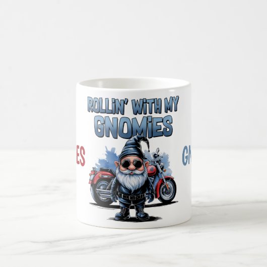 My Gnomies Funny Motorcycle Gnome Coffee Mug コーヒーマグカップ (中央)