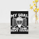 My Goal Is To Deny Yours Hockey Goalie Ice Hockey  カード (黄色い花)