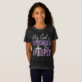 My God Is Stronger Than Epilepsy Awareness Ribbon Tシャツ (正面フル)
