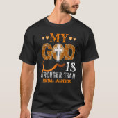 My God Is Stronger Than Leukemia Orange Ribbon Tシャツ (正面)