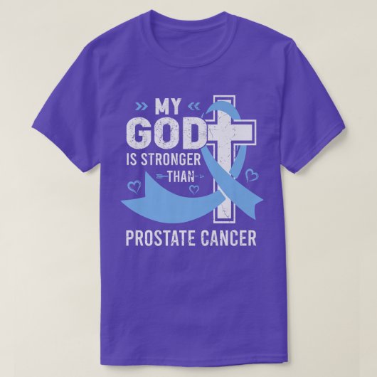 My God Is Stronger Than Prostate Cancer Awareness  Tシャツ (デザイン正面)