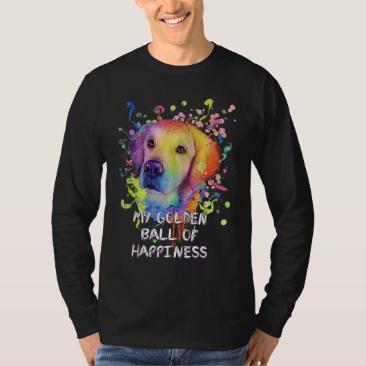 My Golden Ball of Happiness Golden Retriever Dog T Tシャツ (正面)