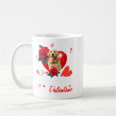 My Golden Retriever Is My Valentine Owner Floral H コーヒーマグカップ (左)