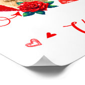 My Golden Retriever Is My Valentine Owner Floral H ポスター (角)