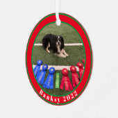 My Good Dog Photo Christmas メタルオーナメント (正面左)