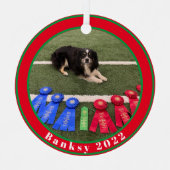 My Good Dog Photo Christmas メタルオーナメント (正面)