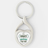My Grace is Sufficient Scripture Teal キーホルダー (正面)