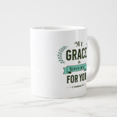 My Grace is Sufficient Scripture Teal ジャンボコーヒーマグカップ (正面右)