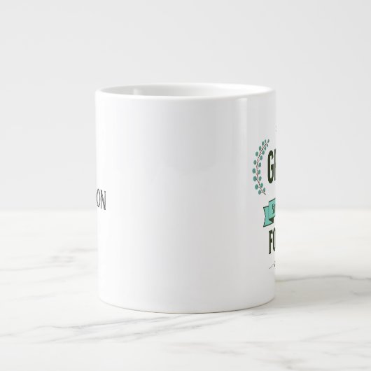 My Grace is Sufficient Scripture Teal ジャンボコーヒーマグカップ (正面)