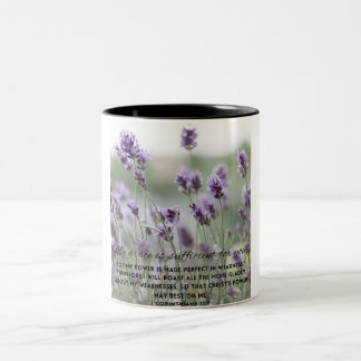 My Grace Purple Flowers Bible Verse Mug ツートーンマグカップ