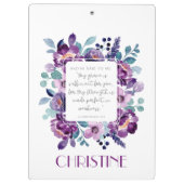 My Grace Purple Waterカラーフローラクリップボード クリップボード (裏面)