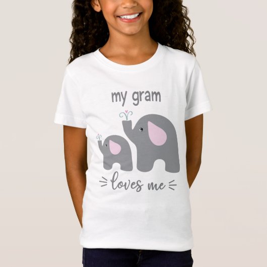 My Gram Loves Me - Elephant 子供へ Shirt Tシャツ (正面)