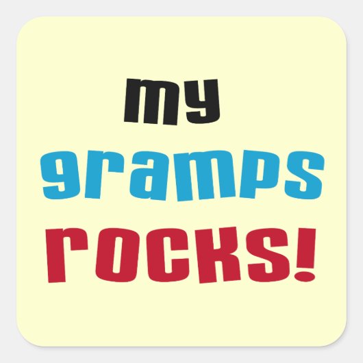 My Gramps Rocks Tシャツとギフト スクエアシール (正面)