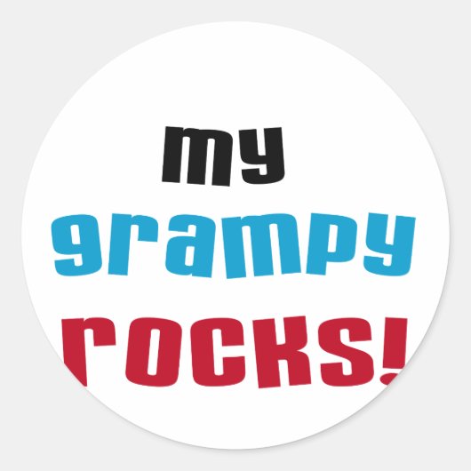 My Grampy Rocks Tシャツとギフト ラウンドシール (正面)