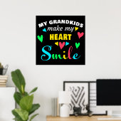 My Grandkids Make My Heart Smile: Grandma Gift ポスター (ホームオフィス)
