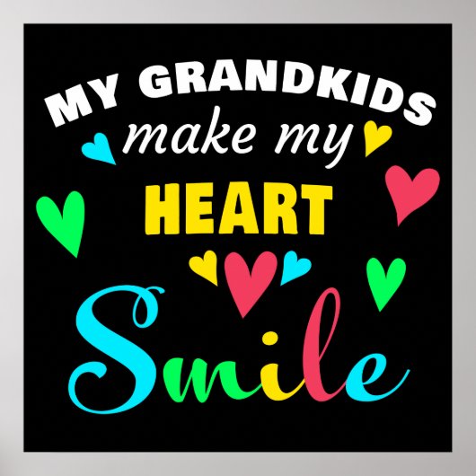 My Grandkids Make My Heart Smile: Grandma Gift ポスター (正面)