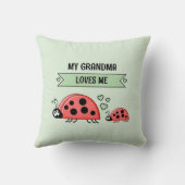 My Grandma loves me ladybugs green baby クッション (裏面)
