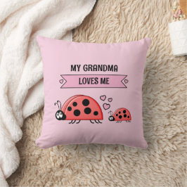 My Grandma loves me ladybugs pink baby クッション