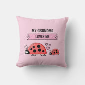 My Grandma loves me ladybugs pink baby クッション (正面)