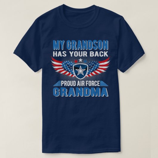 My Grandson Has Your Back Proud Air Force Grandma Tシャツ (デザイン正面)