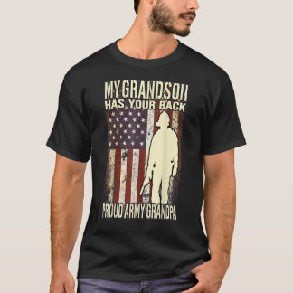 my grandson has your back - us flag proud army tシャツ