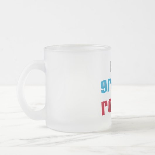 My Granny Rocks Tシャツとギフト フロストグラスマグカップ (左)