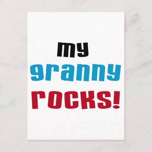 My Granny Rocks Tシャツとギフト ポストカード (正面)
