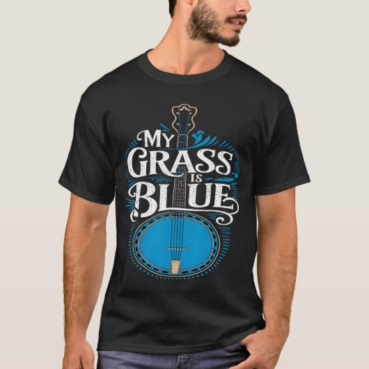 My Grass Is Blue Banjo Bluegrass friends gift Tシャツ (正面)