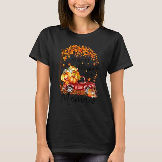 My Greatest Blessing Call Me Memaw Pumpkin Truck Tシャツ (正面)